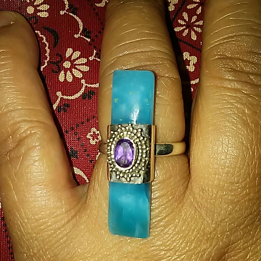 💗💕AMAZING!/ AMETHYST RING SZE,8💗💕 - Picture 2 of 8
